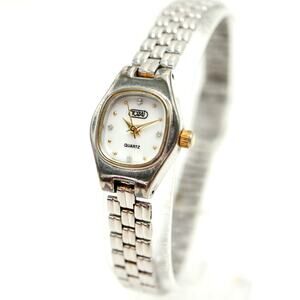 Vintage Tozai Japan Silver Tone Womens 18mm White Oval Watch w New Battery